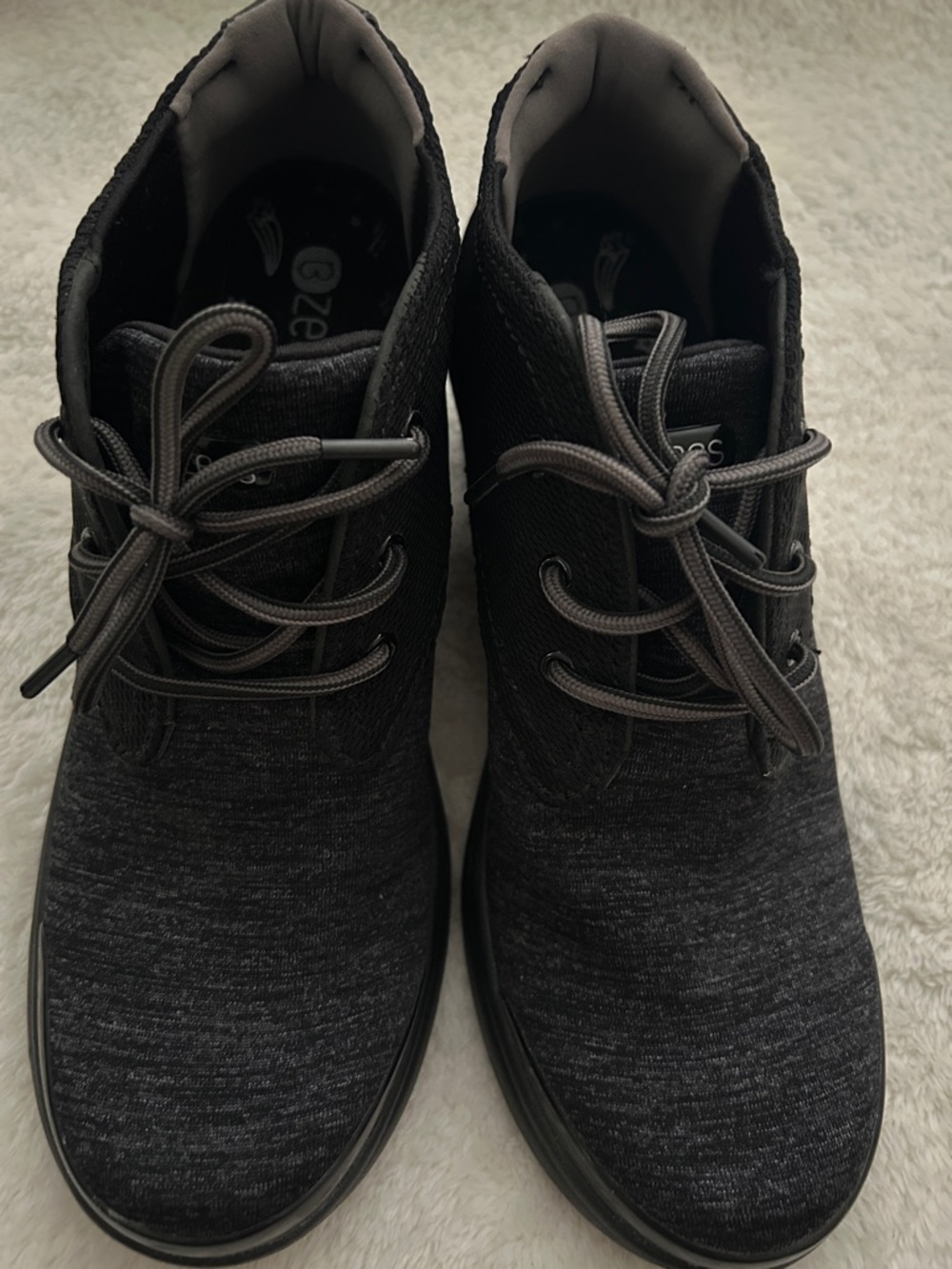Bzees Women's Black Knit Lace-Up Ankle Booties